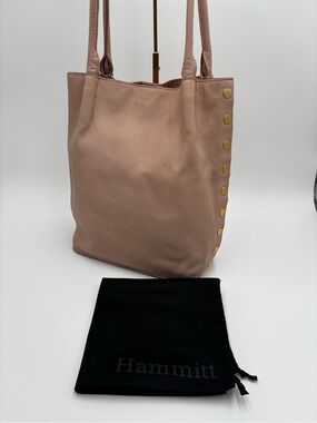 Hammitt Pink Pebbled Leather Studded Tote Bag